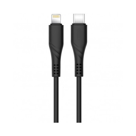 Cablu Date Si Incarcare USB Type-C La Lightning XO Design NB122, 1 M, Negru