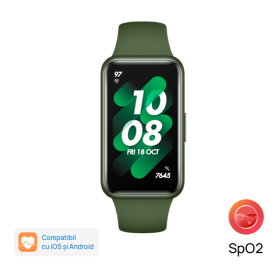 Bratara fitness HUAWEI Band 7, Android/iOS, silicon, Wilderness Green