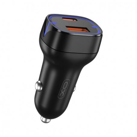 Adaptor Auto XO CC37/CC56 1TipC(PD)+1USB(QC)/3A/20W Negru