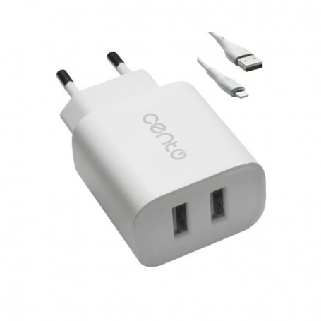 Incarcator Voiaj CENTO P213 Iphone 2USB/2A Alb