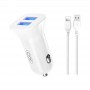 Incarcator Auto XO TZ10 Iphone 2USB/2A/12WAlb