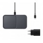 Incarcator wireless duo (cu incarcator retea), Fast Charger 15W, Black